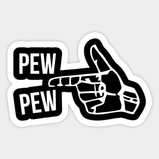 Pew Pew Sarcastic Finger Gun Sticker